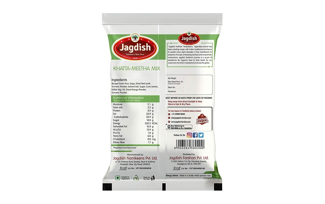 Jagdish Farshan Khatta-Meetha Mix    Pack  250 grams